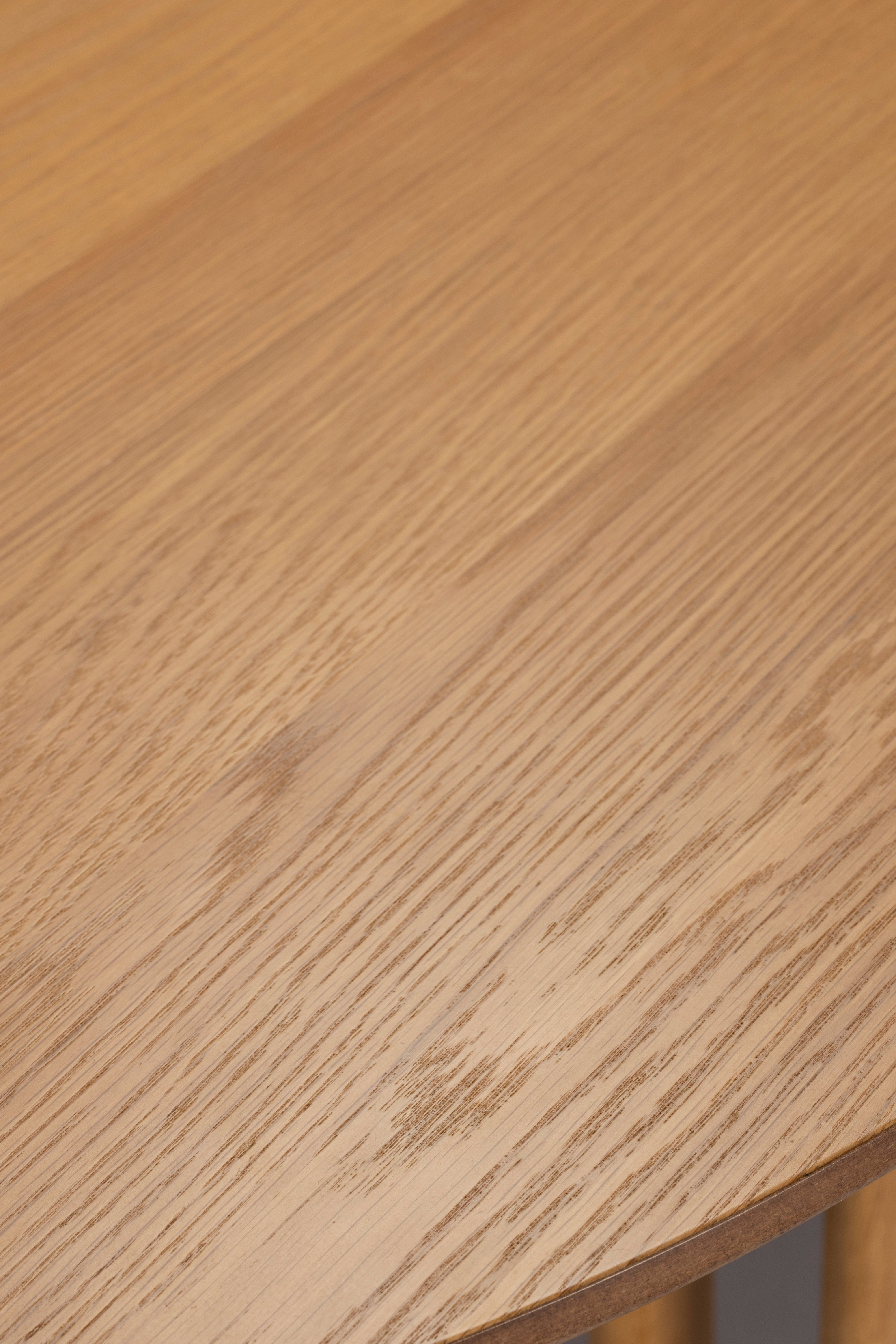 Dutchbone Barlet Natural Oak Wood Slatted Extending Dining Table